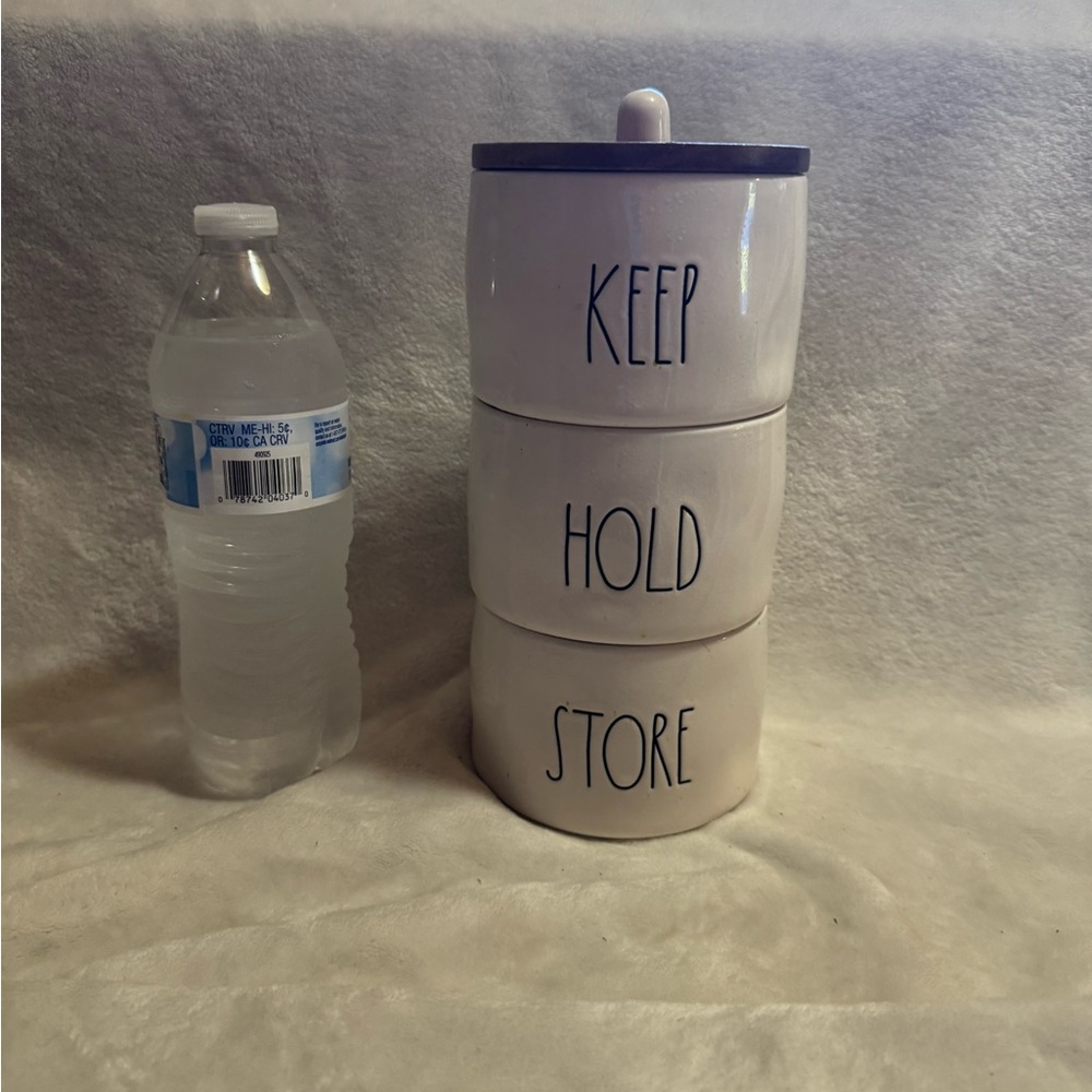 Rae Dunn Black and White Ceramic Canisters